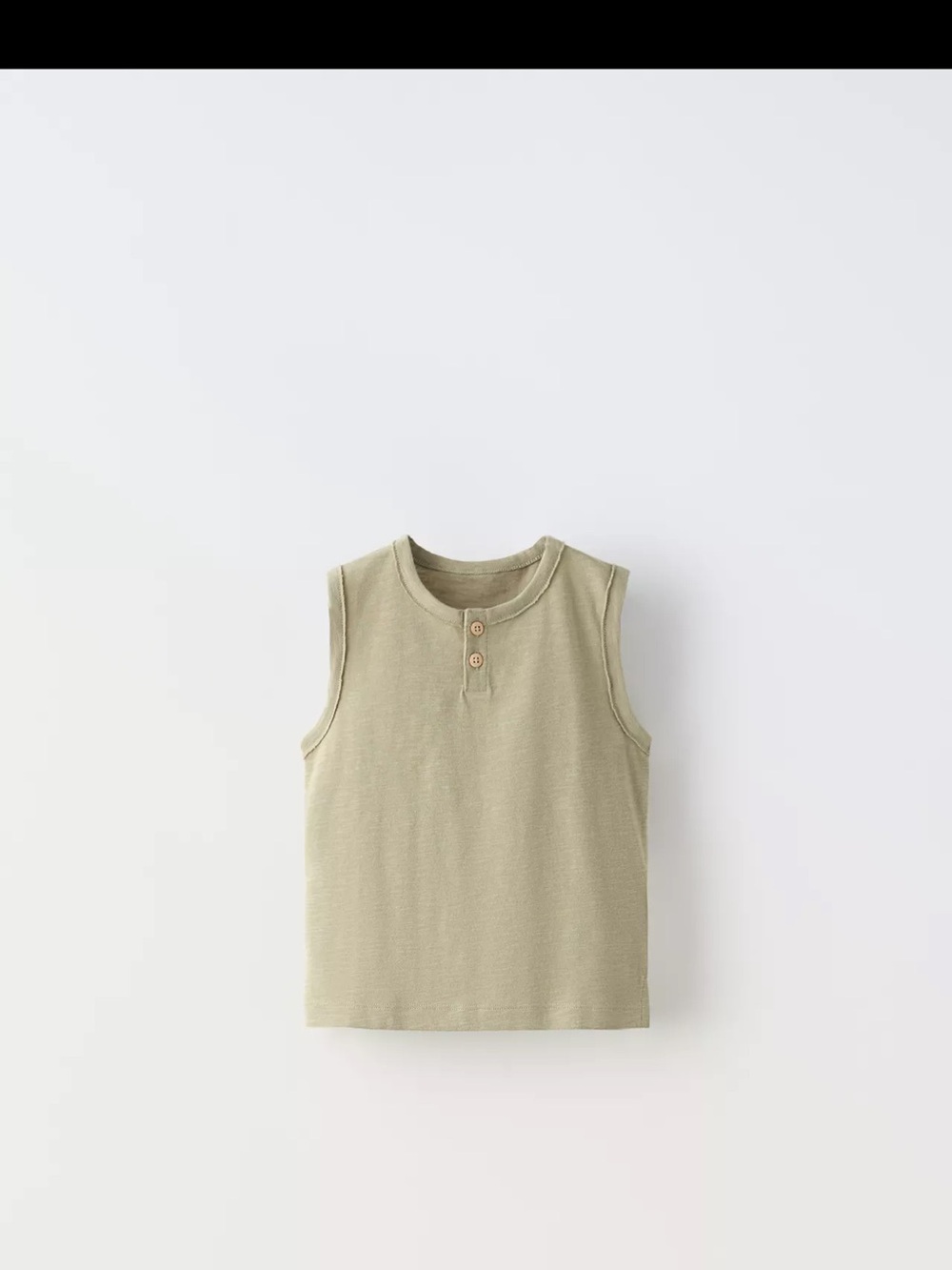 Zara Light Olive Green Tank Top with Buttons